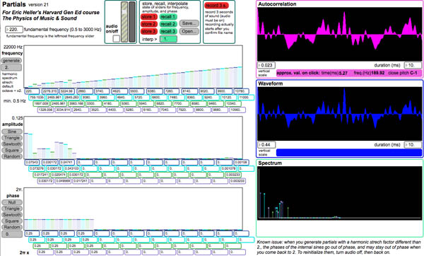 Screenshot of MAX partials 